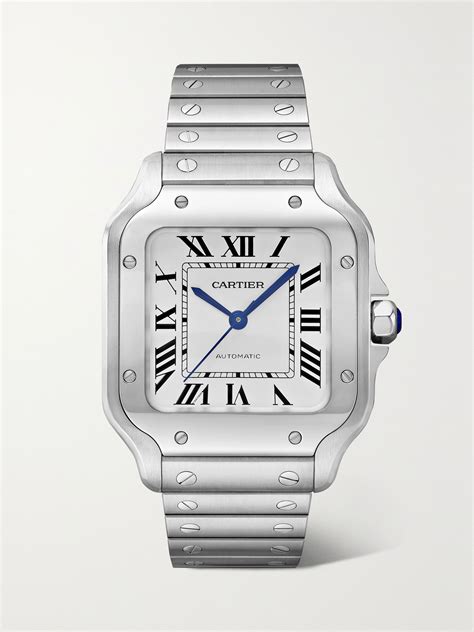 cartier santos plain silver.